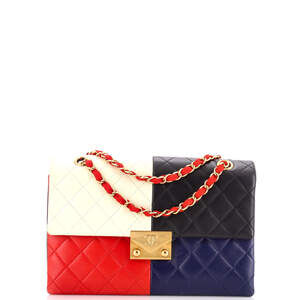 Chanel Medium CC Clasp Chain Flap Bag Multicolor Quilted Lambskin